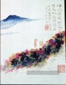 Shitao Riverbank de fleurs de pêche ancienne encre de Chine